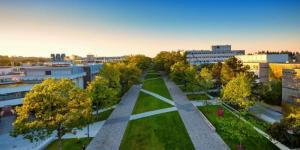 aerial view of UBC Vancouver campus Main Mall